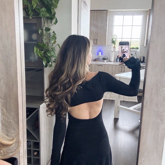 Oh Polly Black Cutout Mini Dress (Size 2) - Picture 3 of 4